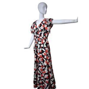 Who What Wear Women's Large Puff Short Sleeve Maxi Dress Career Office Church